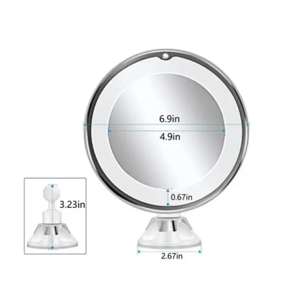 Swtroom 10x Magnifying Mirror Lighted 360 Rotation with Suction Cup image {2}