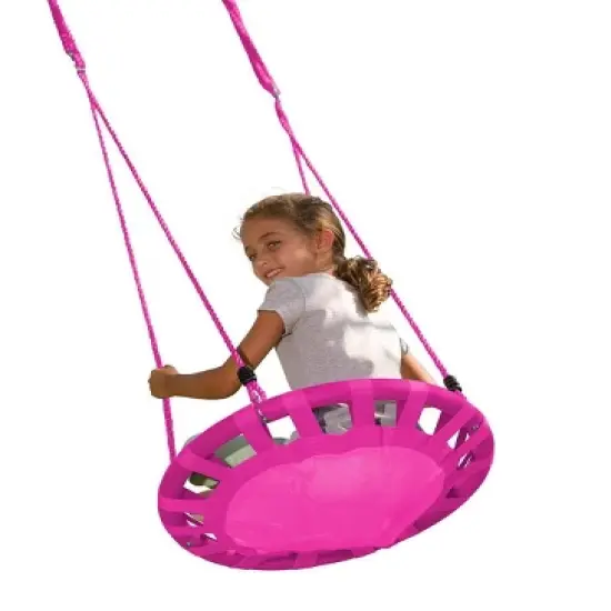HearthSong ColorBurst Round Platform Tree Swing for Kids image {1}