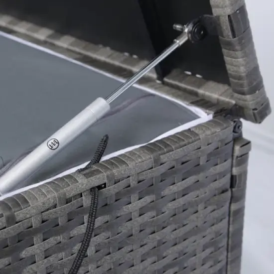 Aortzio 113 Gallon Patio Rattan Wicker Storage Deck Box image {7}