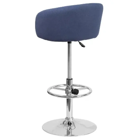 Emma and Oliver Barrel Back Swivel Adjustable Height Barstool with Chrome Base image {6}