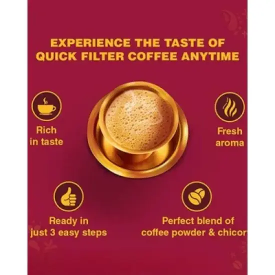 Cothas Traditional Premium Blend Authentic Filter Cofee Powder - Pack of 2 , 500g = 1000g [ 70% coffee, 30% chicory ] image {4}