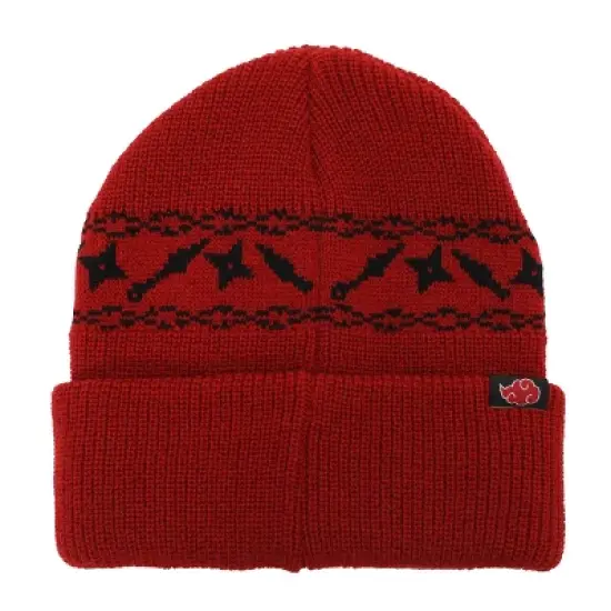Naruto Akatsuki Symbol Adult Ribbed Beanie image {2}