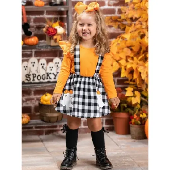 Girls Ghostest With The Mostest Overall Skirt Set - Mia Belle Girls image {4}