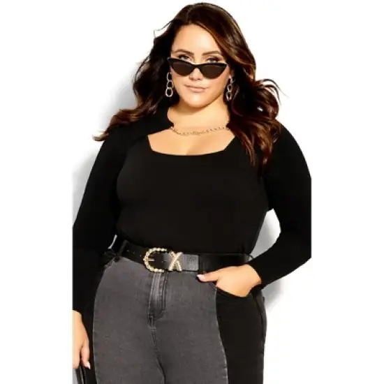 Women's Plus Size Amelia Cardigan - black | CITY CHIC image {8}