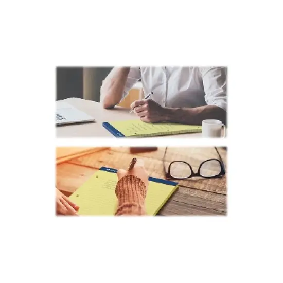 Ampad Double Sheets Pad Narrow/Margin Pad 8 1/2 x 11 3/4 Canary 100 Sheets 20246 image {3}