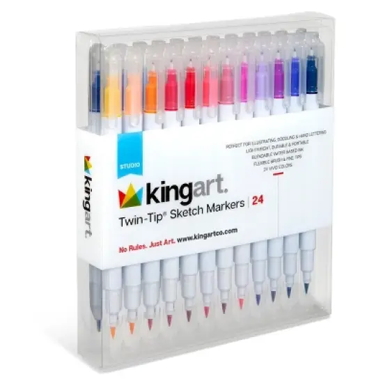 KINGART Twin-Tip Sketch Pens 24 Colors image {6}