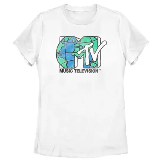 Women's MTV Distressed Earth Day Logo T-Shirt image {3}