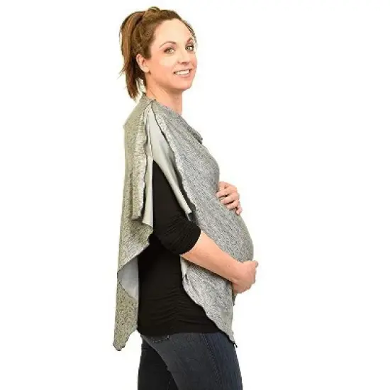 Bamboobies Chic Nursing Shawl - Heather Gray image {1}