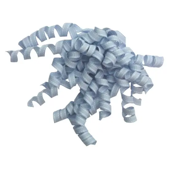 7" Light Blue Fabric with White Stitch Curly Gift Bow - Spritz&trade;: Decorative Bows for Gift Wrapping, Easter Accessory image {1}