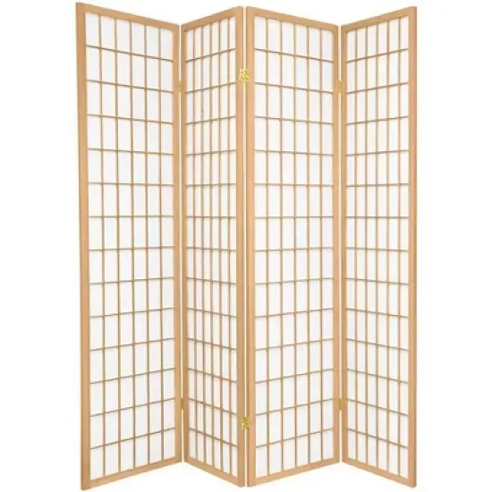 4 Panel Room Divider Natural - Ore International image {1}