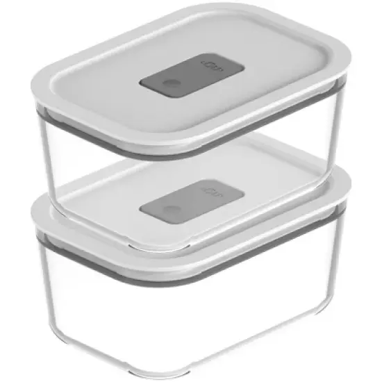 OU Glass Food Storage Container Set 4pc (set of 2) Microwave, Freezer & Dishwasher Safe, Airtight Leak Proof Lid with Microwave Valve, Stackable image {12}