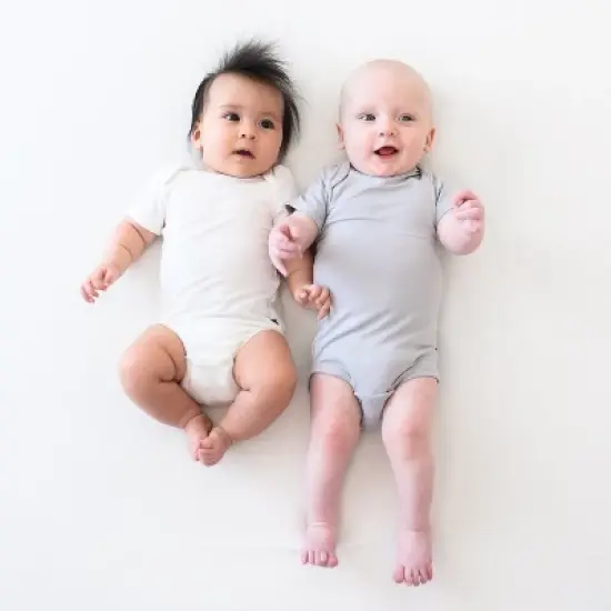 Kyte Baby 2-Pack Short Sleeve Bodysuit in Cloud and Storm image {1}