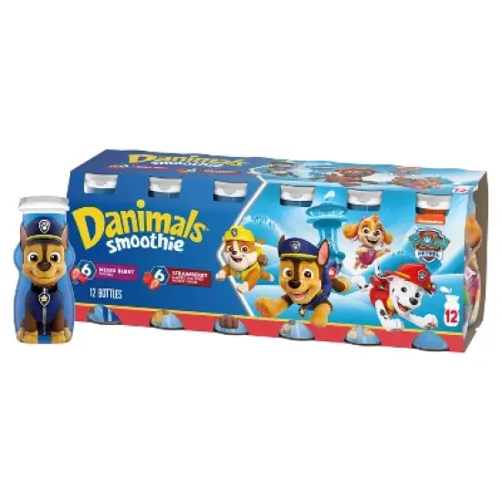 Danimals Strawberry & Mixed Berry Kids' Smoothies - 12ct/3.1 fl oz Bottles image {15}
