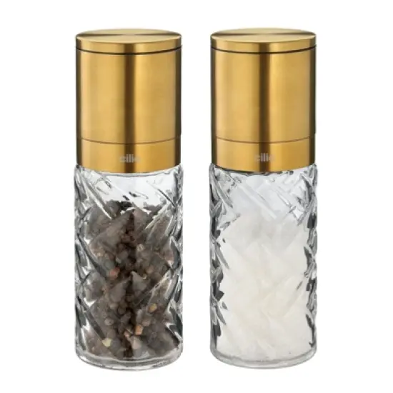 Cilio "Cristallo" Salt or Pepper Mill, Gold, 2"dia. X 6.7" - 2 units image {5}