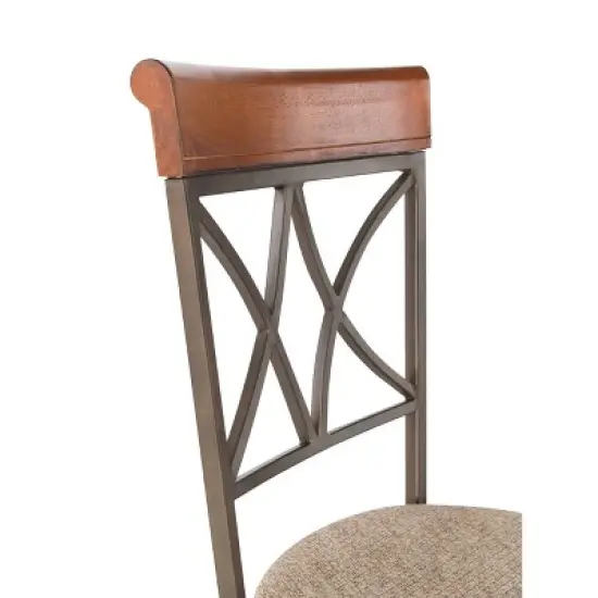 29" Carter Swivel Barstool Metal/Tan/Cherry - Powell Company image {6}