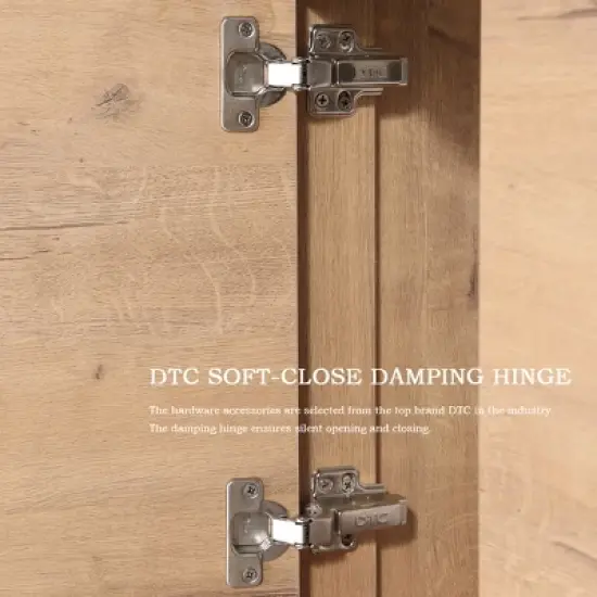 Bathroom Cabinet with Sink, Freestanding Bathroom Vanity or Floating Optional Conversion, Oak - ModernLuxe image {10}