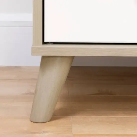 Yodi 2 Drawer Nightstand Soft Elm/White - South Shore image {7}