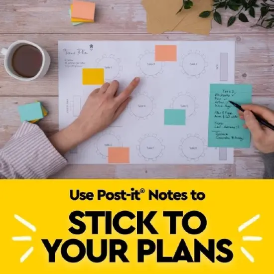 Post-it Notes 4pk 3" x 3" 50 Sheet/Pad Beachside Caf&eacute; Collection: Multicolor Sticky Notes, Uncoated Paper, Art & Design Theme image {5}