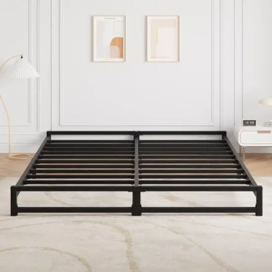 Whizmax 6 Inch Twin Size Bed Frame Heavy Duty Metal Platform Bed Frame, Steel Slats Support and Mattress Foundation, No Box Spring Needed, Black image {10}