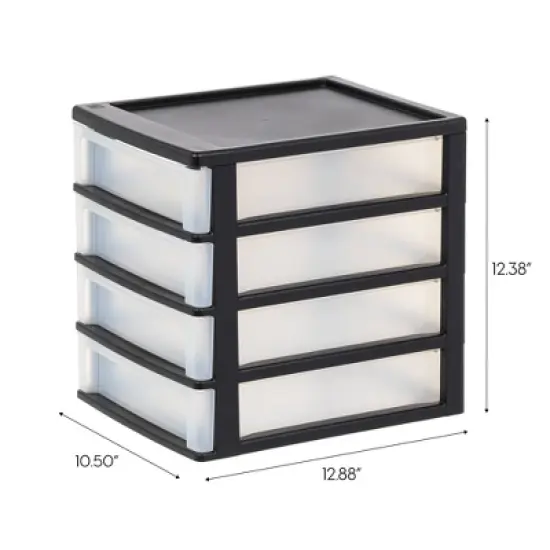 IRIS 2pk 4 Drawer Desktop Storage Unit Black image {5}