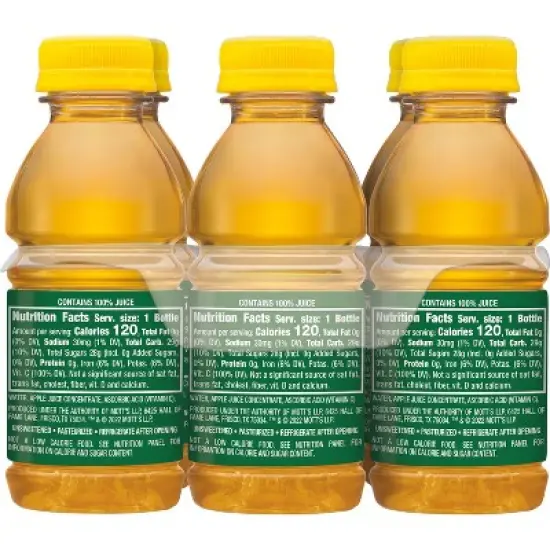 Mott's 100% Original Apple Juice - 6pk/8 fl oz Bottles image {3}