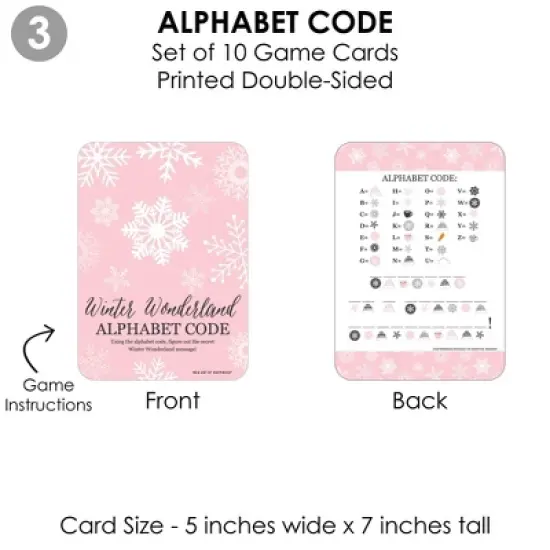 Big Dot of Happiness Pink Winter Wonderland - 4 Holiday Snowflake Birthday Party and Baby Shower Games - 10 Cards Each - Gamerific Bundle image {5}