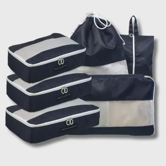 French Connection 6pc Packing Cube Set - Travel Storage Set for Luggage image {14}