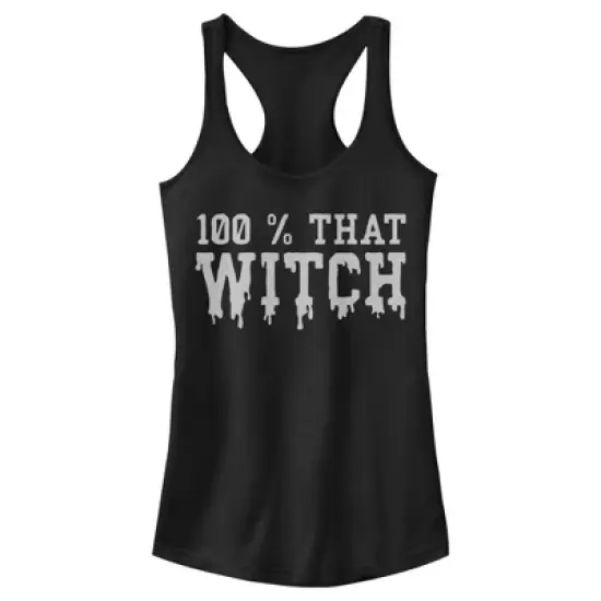 Junior's Lost Gods Halloween 100% That Witch Racerback Tank Top image {4}