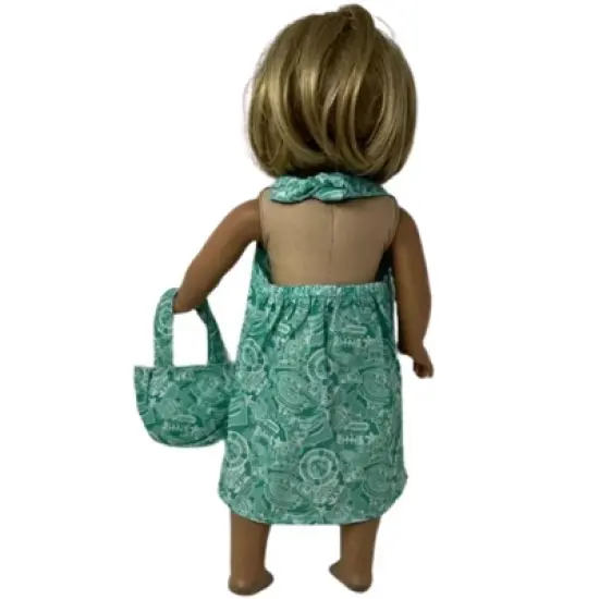 Size 5 Matching Girl And Doll Nautical Mickey Print Beach Dress With Purse image {2}