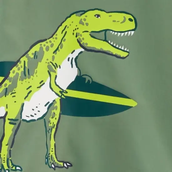 Carter's Just One You&reg; Toddler Boys' 2pc Dinosaur Rash Guard Set - Green image {2}