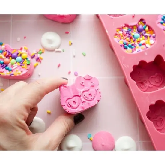 Silver Buffalo Sanrio Hello Kitty Hearts Silicone Ice Cube Tray | Makes 8 Cubes image {6}