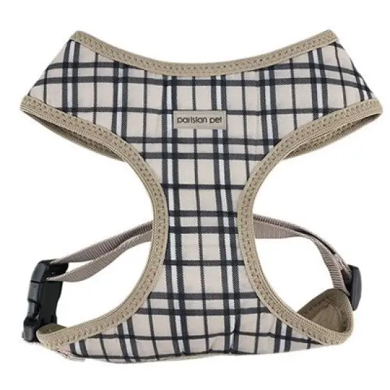 Parisian Pet 'Freedom Harness Khaki Plaid' for Dogs & Cats &ndash; Comfortable and Adjustable Dog Harness, Stylish Khaki Plaid Design image {4}