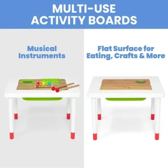 Delta Children Compact Play and Learn Sensory Table for Kids' Includes Musical Instruments - White/Natural image {3}