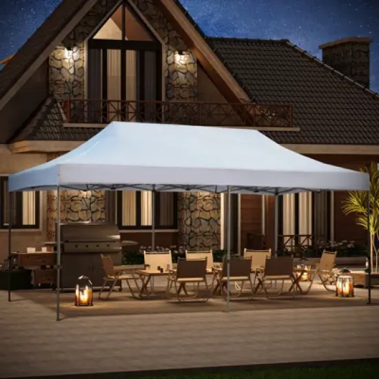 EROMMY 10 Ft. D x 20 Ft. W Steel Pop-Up Canopy image {3}