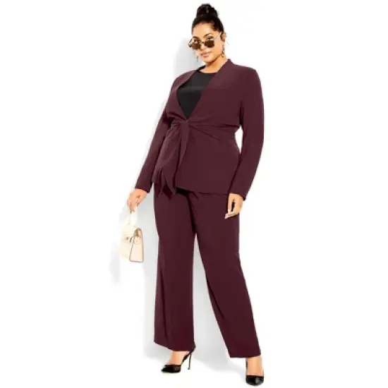 Women's Plus Size Elegance Jacket - oxblood | CITY CHIC image {1}