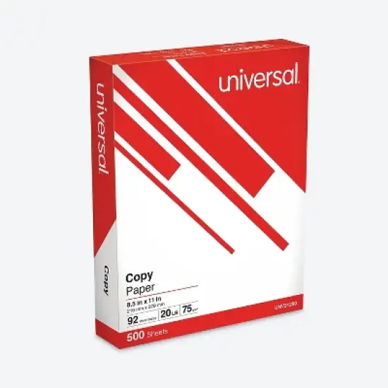 UNIVERSAL Copy Paper 92 Brightness 20lb 8-1/2 x 11 White 5000 Sheets/Carton 21200 image {2}