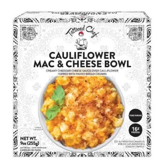Tattooed Chef Frozen Cauliflower Mac & Cheese Bowl - 9oz image {6}