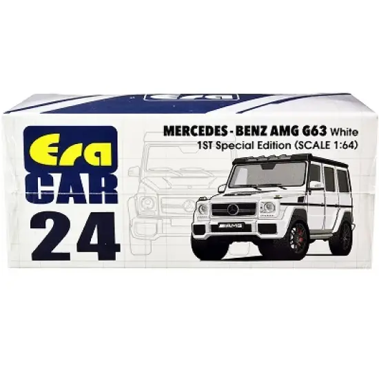 Mercedes Benz AMG G63 White with Black Top 1st Special Edition 1/64 Diecast Model Car by Era Car image {2}
