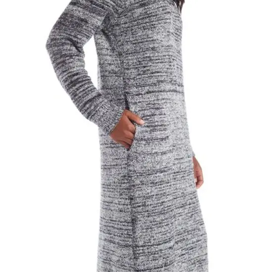 Softies Heathered Marshmallow 42" Crew Neck Lounge Dress with Pockets image {3}