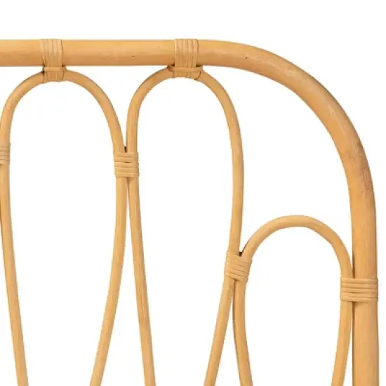 bali & pari Queen Carrick Rattan Wall Mount Headboard Natural/Brown: Bedroom Furniture, No Box Spring Needed image {3}