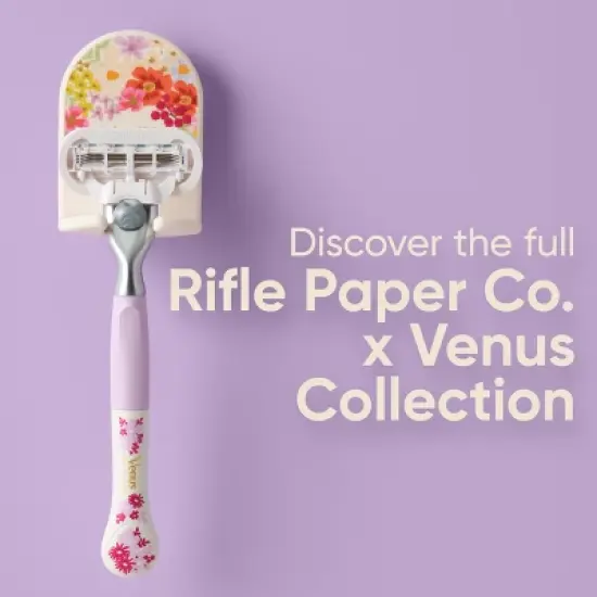 Rifle Paper Co. + Venus Extra Smooth Sensitive Women's Razor Handle, 4 Razor Blade Refills and Shower Holder image {5}