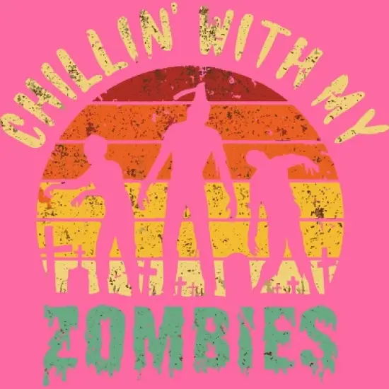 Women's Design By Humans Halloween Chillin With My Zombies Funny By Ering Racerback Tank Top image {1}