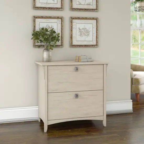 Salinas 2 Drawers File Cabinet In Antique White - Bush Furniture image {1}