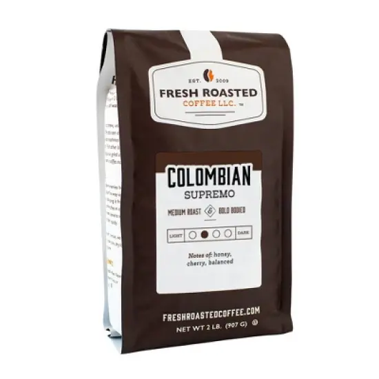 Fresh Roasted Coffee, Colombian Supremo Coffee, Whole Bean image {4}