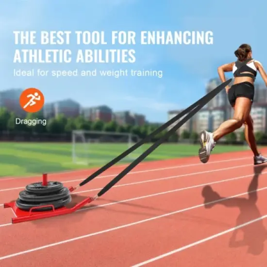 VEVOR Weight Training Pull Sled, Fitness Strength Speed Training Sled, Steel Power Sled Workout Equipment for Athletic Exercise and Speed Improvement image {2}