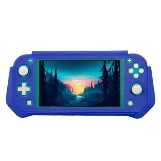Insten Case For Nintendo Switch Lite Built-in Screen Protector Rugged Front and Back Full Protective Cover with Ergonomic Hanp Grip, Blue image {2}