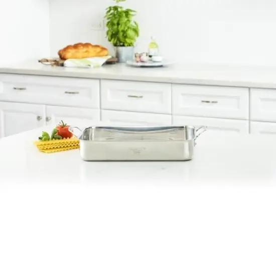 Cuisinart Chef's Classic 14" Stainless Steel Lasagna Pan & Stainless Roasting Rack: Dishwasher-Safe, Riveted Handle image {1}