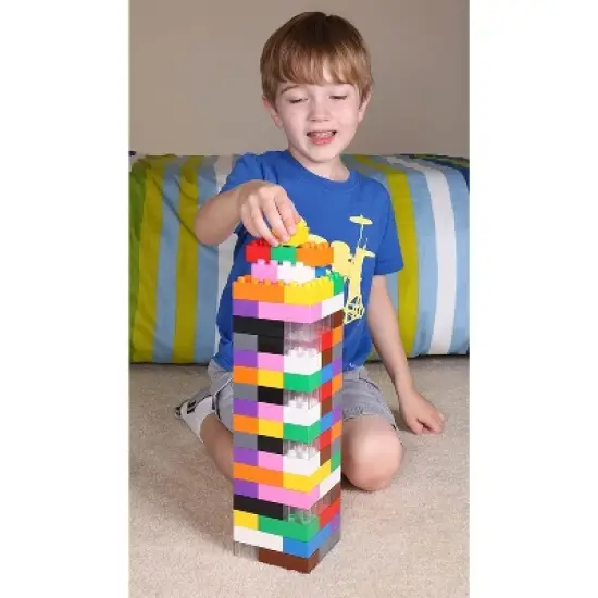 Strictly Briks Toy Large Building Blocks for Kids and Toddlers, 100% Compatible with All Major Brands, 12 Rainbow Colors, 108 Pieces - Ages 3 and Up image {1}