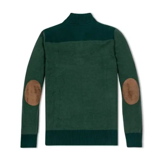 Hope & Henry Mens' Organic Cotton Contrast Sweater with Elbow Patches image {5}
