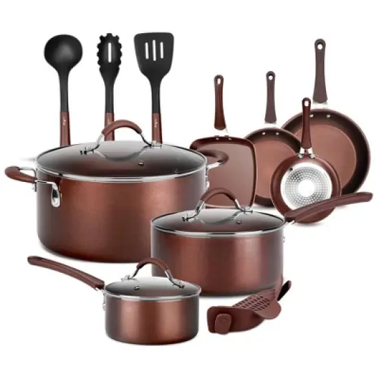 NutriChef 14-Piece Non-Stick Kitchen Cookware Set - Pots & Pans with Lids, Fry Pans, Soup Ladle, Silicone Strainer image {7}
